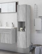 vidaXL Шкаф за баня сив сонома 30x30x130 см инженерно дърво