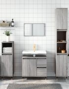vidaXL Шкаф за баня сив сонома 30x30x190 см инженерно дърво