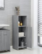 vidaXL Шкаф за баня сив сонома 30x30x95 см инженерно дърво