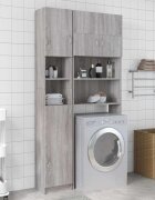 vidaXL Шкаф за баня сив сонома 32x255x190 см инженерно дърво