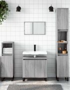 vidaXL Шкаф за баня сив сонома 58x33x60 см инженерно дърво