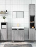vidaXL Шкаф за баня сив сонома 58x33x60 см инженерно дърво