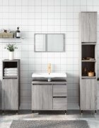 vidaXL Шкаф за баня сив сонома 65x33x60 см инженерно дърво