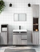 vidaXL Шкаф за баня сив сонома 65x33x60 см инженерно дърво
