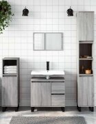 vidaXL Шкаф за баня сив сонома 65x33x60 см инженерно дърво