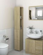 vidaXL Шкаф за баня сонома дъб 25x265x170 см инженерно дърво