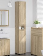 vidaXL Шкаф за баня Сонома дъб 305 x 30 x 195 см Инженерна дървесина