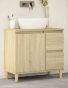 vidaXL Шкаф за баня сонома дъб 65x33x60 см инженерно дърво