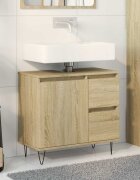 vidaXL Шкаф за баня сонома дъб 65x33x60 см инженерно дърво