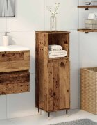 vidaXL Шкаф за баня старо дърво 30x30x100 см инженерно дърво