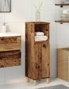 vidaXL Шкаф за баня старо дърво 30x30x100 см инженерно дърво