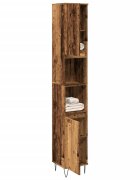 vidaXL Шкаф за баня старо дърво 30x30x190 см инженерно дърво