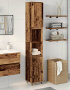 vidaXL Шкаф за баня старо дърво 30x30x190 см инженерно дърво