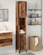 vidaXL Шкаф за баня старо дърво 30x30x190 см инженерно дърво
