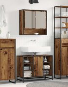 vidaXL Шкаф за баня Старо дърво 40 x 30 x 180 см Инженерна дървесина