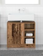 vidaXL Шкаф за баня Старо дърво 63 x 29 x 55 cm Инженерна дървесина