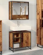 vidaXL Шкаф за баня Старо дърво 65 x 33 x 60 см Инженерна дървесина