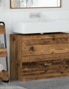 vidaXL Шкаф за баня Старо дърво 78 x 37 x 59 cm Инженерна дървесина