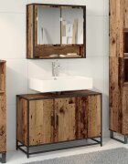 vidaXL Шкаф за баня Старо дърво 90 x 33 x 60 см Инженерна дървесина