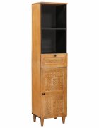 vidaXL Шкаф за баня Светло кафяво 38 x 33 x 160 см Инженерно дърво