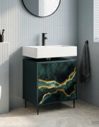 vidaXL Шкаф за баня WIJHE Черен дъб 60 x 40 x 61 см