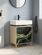 vidaXL Шкаф за баня WIJHE Сонома 60 x 40 x 60 см Инженерна дървесина