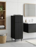 vidaXL Шкаф за баня ZWOLLE Черно 30 x 31 x 795 см Инженерна дървесина