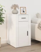 vidaXL Шкаф за бюро Бял гланц 40x49x75 см инженерно дърво