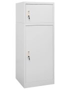 vidaXL Шкаф за екипировка за езда светлосив 53x53x140 см стомана