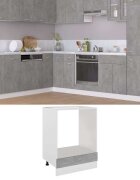 vidaXL Шкаф за фурна "Рига" бетонно сив 60x46x815 см инженерно дърво