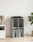 vidaXL Шкаф за грамофонни плочи Бетонно сиво 445 x 365 x 745 см