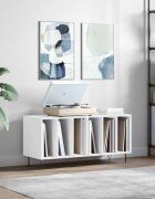 vidaXL Шкаф за грамофонни плочи бял 100x38x48 см инженерно дърво