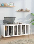 vidaXL Шкаф за грамофонни плочи бял 100x38x48 см инженерно дърво
