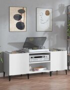 vidaXL Шкаф за грамофонни плочи бял 121x38x48 см инженерно дърво
