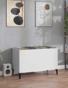 vidaXL Шкаф за грамофонни плочи бял 745x38x48 см инженерно дърво