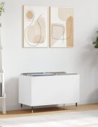 vidaXL Шкаф за грамофонни плочи бял 745x38x48 см инженерно дърво