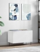 vidaXL Шкаф за грамофонни плочи бял 745x38x48 см инженерно дърво