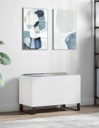 vidaXL Шкаф за грамофонни плочи бял 745x38x48 см инженерно дърво