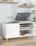 vidaXL Шкаф за грамофонни плочи бял 845x38x48 см инженерно дърво