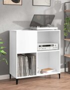 vidaXL Шкаф за грамофонни плочи бял 845x38x89 см инженерно дърво