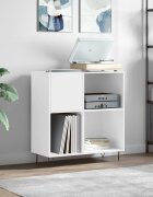 vidaXL Шкаф за грамофонни плочи бял 845x38x89 см инженерно дърво