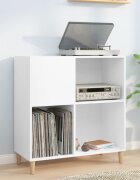 vidaXL Шкаф за грамофонни плочи бял 845x38x89 см инженерно дърво