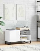 vidaXL Шкаф за грамофонни плочи бял гланц 85x38x48 см инженерно дърво