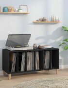 vidaXL Шкаф за грамофонни плочи черен 100x38x48 см инженерно дърво