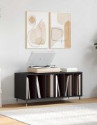 vidaXL Шкаф за грамофонни плочи черен 100x38x48 см инженерно дърво