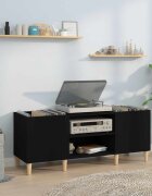vidaXL Шкаф за грамофонни плочи черен 121x38x48 см инженерно дърво