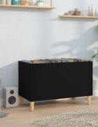 vidaXL Шкаф за грамофонни плочи черен 745x38x48 см инженерно дърво