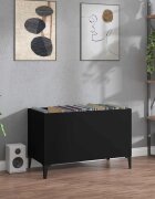 vidaXL Шкаф за грамофонни плочи черен 745x38x48 см инженерно дърво