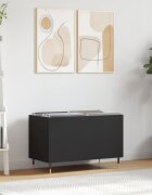 vidaXL Шкаф за грамофонни плочи черен 745x38x48 см инженерно дърво