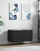 vidaXL Шкаф за грамофонни плочи черен 745x38x48 см инженерно дърво